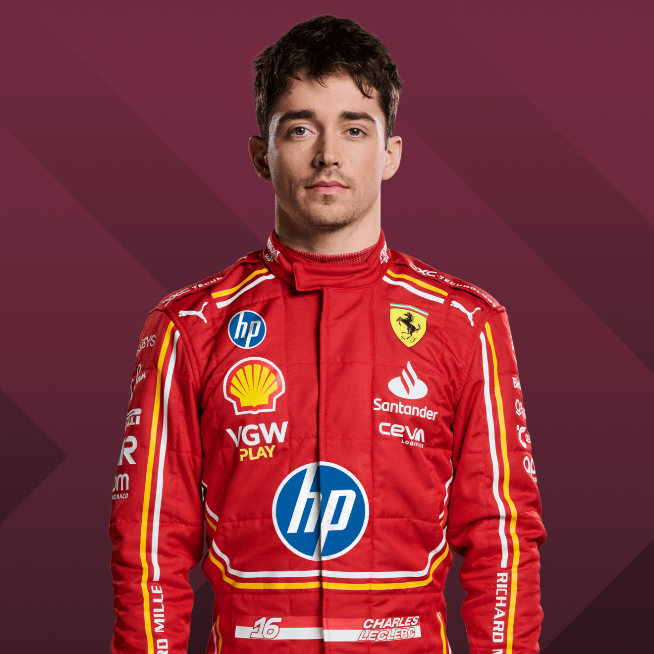 2024 Monaco GP Scuderia Ferrari Hp Charles Leclerc Race Suit