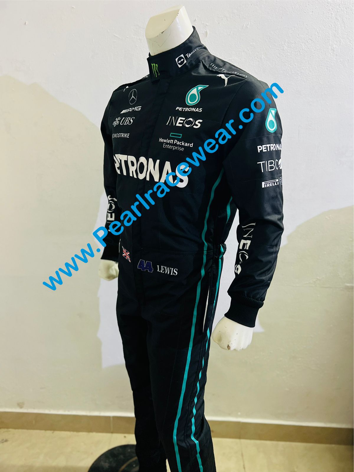 F1 drivers 2022 Mercedes Teamwear Printed Race Suit