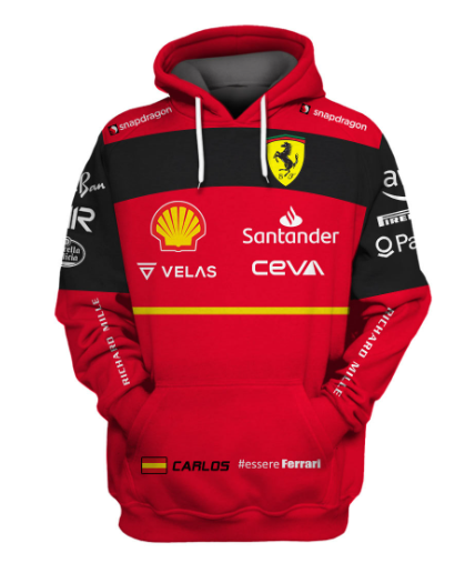 F1 Carlos Sainz Ferrari 2020 replica Printed Hoodie