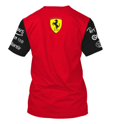2022 model Carlos Sainz Ferrari Replica Printed T-shirt
