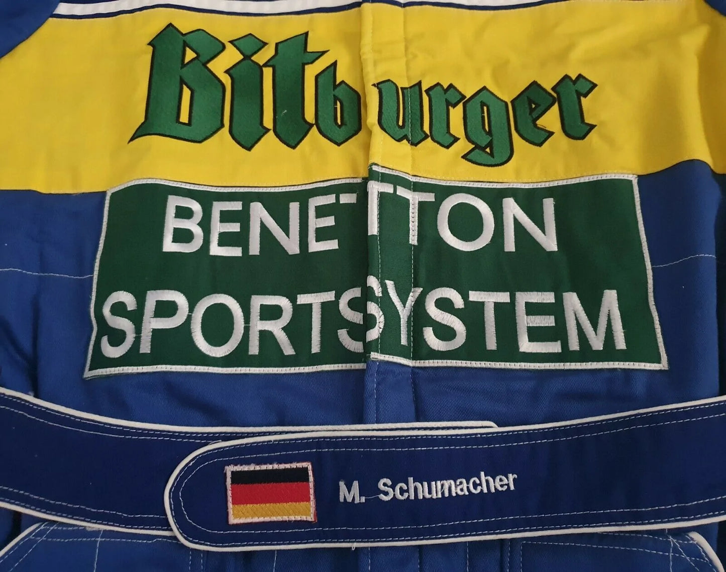F1 MICHAEL SCHUMACHER BENETTON Embroidered go kart race suit